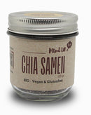  Chia Samen ist gleich Superfood. Sie sind einer der Besten Omega 3 Fettsäuren Lieferanten und enthalten auch alle essenziellen Aminosäuren, Vitamine, Mineralstoffe, Ballaststoffe und eine hohe Konzentration an Antioxidantien. Chiasamen, bio, vegan, glutenfrei